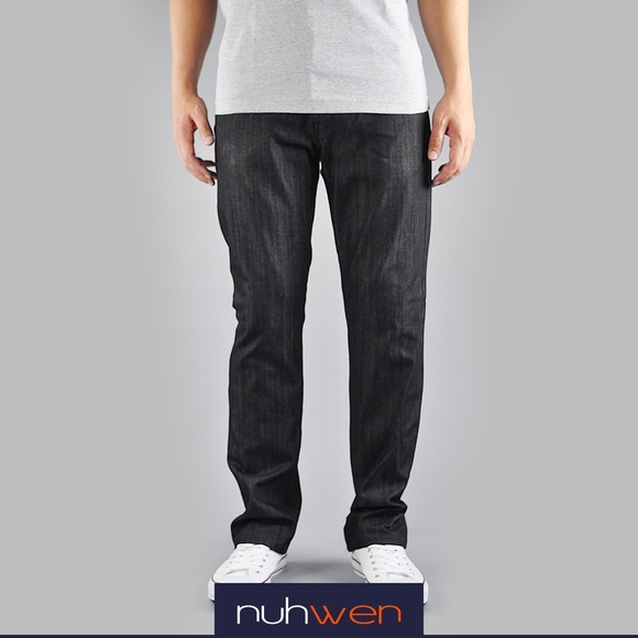 Men Skinny Indigo Black Denim Jeans - Picture 3 of 4